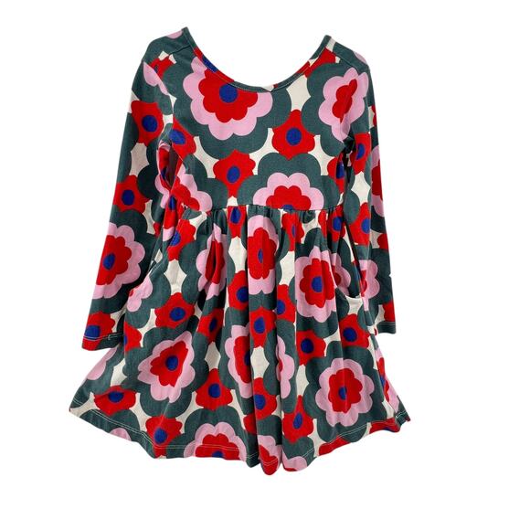 Hanna Andersson Size 110 US 5 Dress Floral Long Sleeve Pockets Fit and Flare - Picture 1 of 3